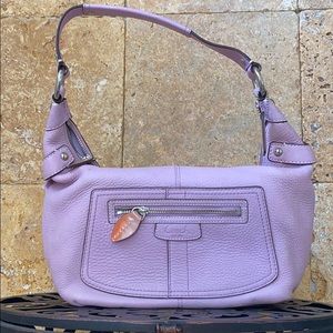 COACH SoftPebble Leather Lilac Shoulder Bag